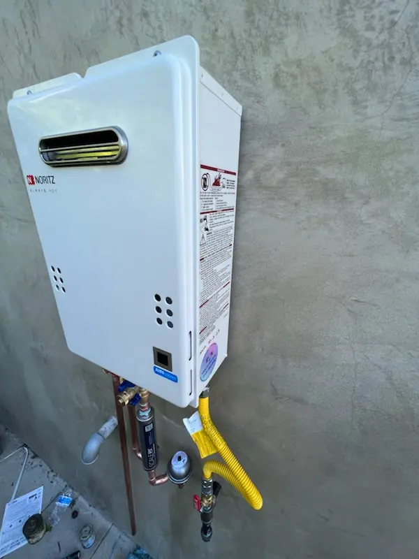Tankless water heater installation for Waters Edge homes